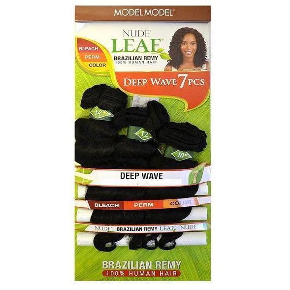 Model Model Nude Leaf Brazilian Remy Weave – Deep Wave 7 PCS (18", 20", 22")