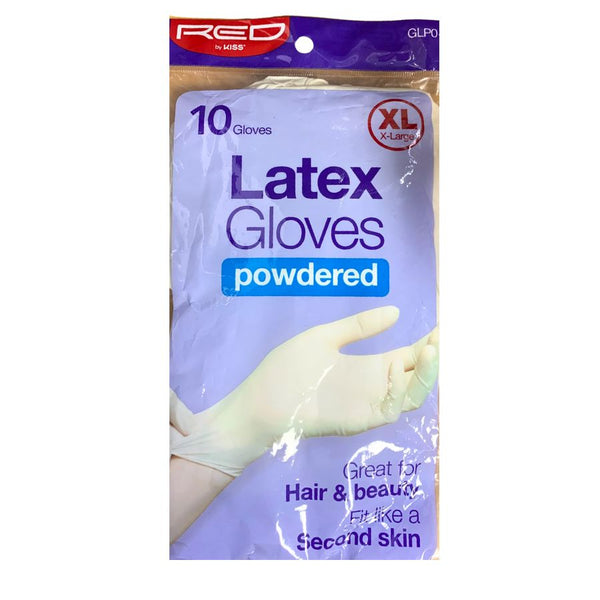 RED By Kiss Powdered Latex Gloves - X-Large 10CT