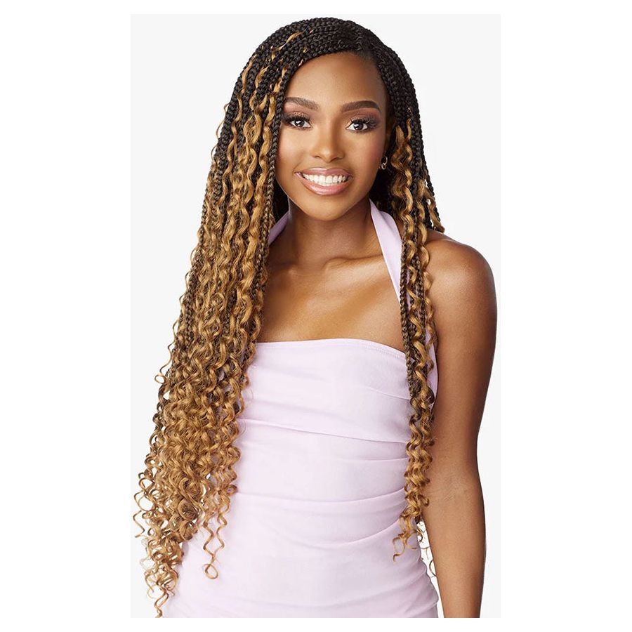 8 Packs Boho Bob Box Braids Crochet Hair with Curly Ends 14 Inch 3X  Bohemian Goddess Box Braids Crochet Hair Synthetic Braiding Hair Extension  Black for Black Women(T1B-30)) T1B-30 14 Inch