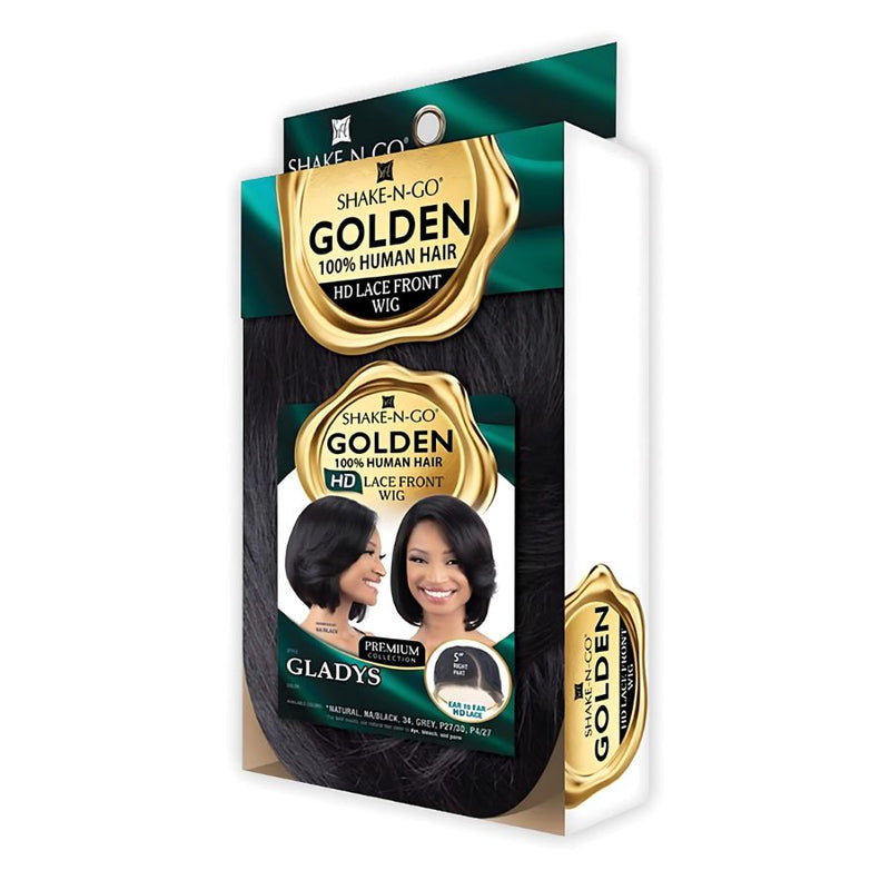 Shake-N-Go Golden 100% Human Hair Glueless Lace Front Wig - Gladys