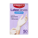 RED By Kiss Powdered Latex Gloves - Large 50CT